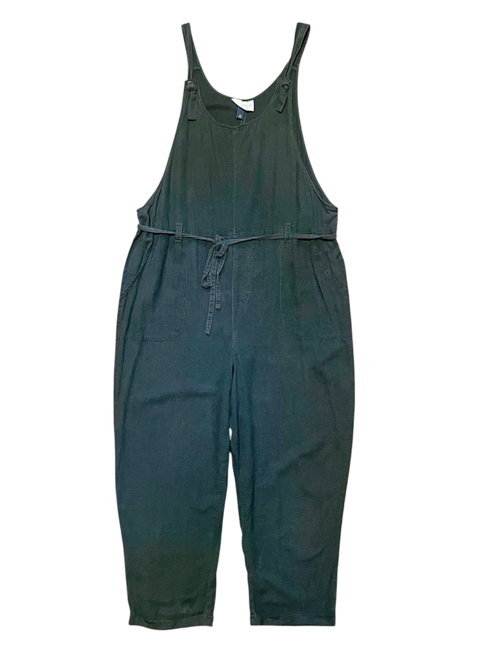 Universal Thread Black Adjustable-Strap Linen Blend Jumpsuit M